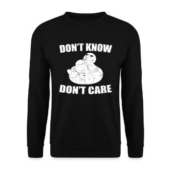 Duck Funny Dont Know Don't Care - Unisex Sweatshirt - black - Front - Alina (178cm) & Michal (187cm)