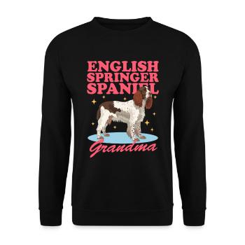 English Springer Spaniel Granny Dogs Gift - Unisex Sweatshirt - black - Front - Alina (178cm) & Michal (187cm)