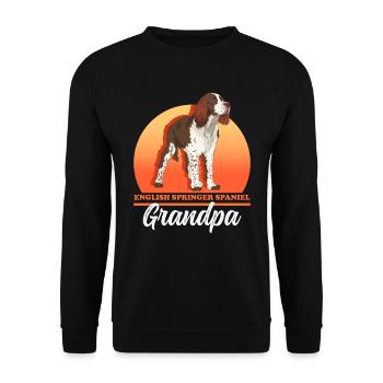 English Springer Spaniel Grandpa Dog Owner Gift - Unisex Sweatshirt - black - Front - Alina (178cm) & Michal (187cm)