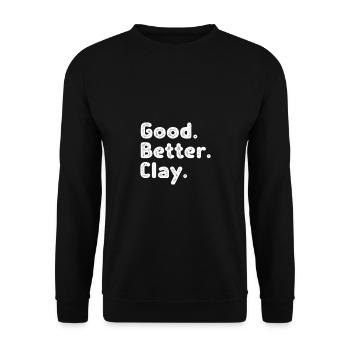 Good better Clay - Unisex Pullover - Schwarz - Vorne - Alina (178cm) & Michal (187cm)