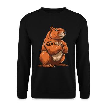 Capybara Wasserschwein J’aime papa - Sweat-shirt Unisexe - noir - Devant - Alina (178cm) & Michal (187cm)