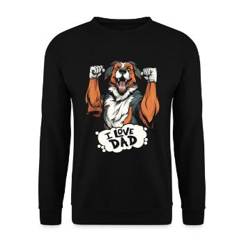 Australian Shepherd I Love Dad - Unisex Pullover - Schwarz - Vorne - Alina (178cm) & Michal (187cm)
