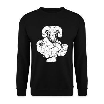 Sheep Biceps Tattoo I Love Mom - Unisex Sweatshirt - black - Front - Alina (178cm) & Michal (187cm)