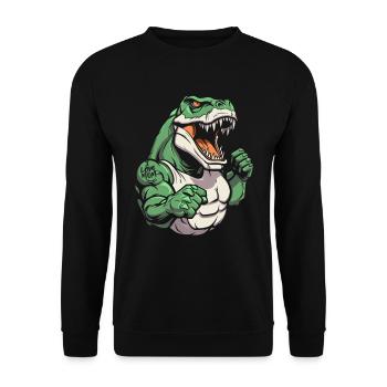 Trex T Rex Dino I Love Mom - Unisex Sweatshirt - black - Front - Alina (178cm) & Michal (187cm)