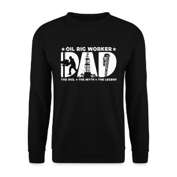 Papa d’ouvrier de plate-forme pétrolière L’idole Forage de l’industrie pétrolière - Sweat-shirt Unisexe - noir - Devant - Alina (178cm) & Michal (187cm)