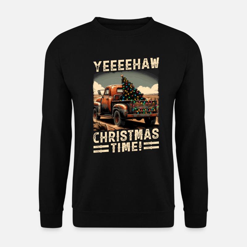 Yeehaw It's Christmas Time – Pick-up-truck - Unisex Pullover - Schwarz
