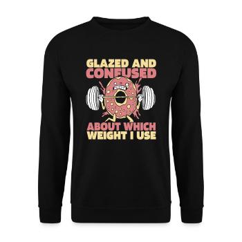 Donut Fitness Funny Donut Gym - Sweat-shirt Unisexe - noir - Devant - Alina (178cm) & Michal (187cm)