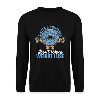 Donut Fitness Funny Donut Gym - Sweat-shirt Unisexe - noir - Devant - Alina (178cm) & Michal (187cm)