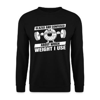Donut Fitness Funny Donut Gym - Sweat-shirt Unisexe - noir - Devant - Alina (178cm) & Michal (187cm)