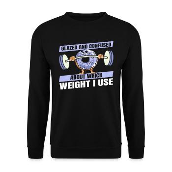 Donut Fitness Funny Donut Gym - Sweat-shirt Unisexe - noir - Devant - Alina (178cm) & Michal (187cm)