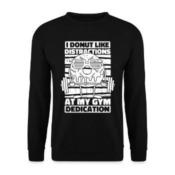 Donut Fitness Funny Donut Gym - Sweat-shirt Unisexe - noir - Devant - Alina (178cm) & Michal (187cm)