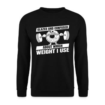 Donut Fitness Funny Donut Gym - Sweat-shirt Unisexe - noir - Devant - Alina (178cm) & Michal (187cm)