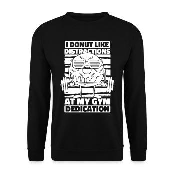 Donut Fitness Funny Donut Gym - Sweat-shirt Unisexe - noir - Devant - Alina (178cm) & Michal (187cm)