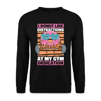 Donut Fitness Funny Donut Gym - Sweat-shirt Unisexe - noir - Devant - Alina (178cm) & Michal (187cm)