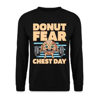 Donut Fitness Funny Donut Gym - Sweat-shirt Unisexe - noir - Devant - Alina (178cm) & Michal (187cm)