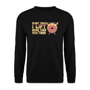 Donut Fitness Funny Donut Gym - Sweat-shirt Unisexe - noir - Devant - Alina (178cm) & Michal (187cm)