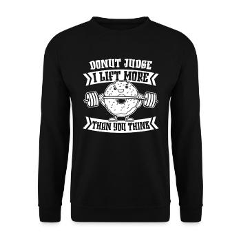 Donut Fitness Lustig Donut Gym - Unisex Pullover - Schwarz - Vorne - Alina (178cm) & Michal (187cm)