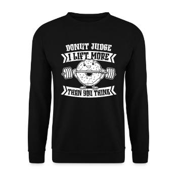 Donut Fitness Funny Donut Gym - Sweat-shirt Unisexe - noir - Devant - Alina (178cm) & Michal (187cm)