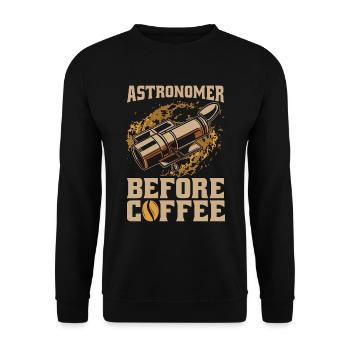 Astronome avant le café Astrologue amateur de café - Sweat-shirt Unisexe - noir - Devant - Alina (178cm) & Michal (187cm)