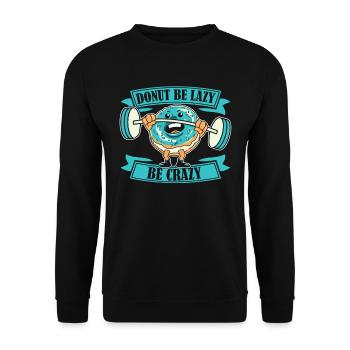 Donut Fitness Lustig Donut Gym - Unisex Pullover - Schwarz - Vorne - Alina (178cm) & Michal (187cm)