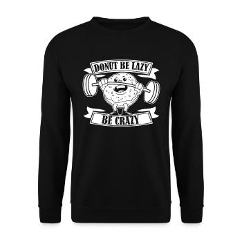 Donut Fitness Funny Donut Gym - Sweat-shirt Unisexe - noir - Devant - Alina (178cm) & Michal (187cm)