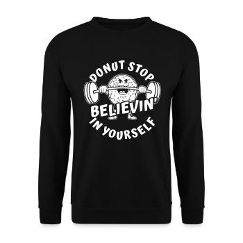 Donut Fitness Funny Donut Gym - Sweat-shirt Unisexe - noir - Devant - Alina (178cm) & Michal (187cm)
