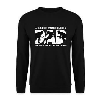 Catch Wrestler Dad The Idol Freestyle Wrestling - Unisex Sweatshirt - black - Front - Alina (178cm) & Michal (187cm)