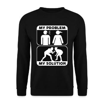 Catch Wrestler My Problem My Pictogram Mom Boxing - Unisex Sweatshirt - black - Front - Alina (178cm) & Michal (187cm)