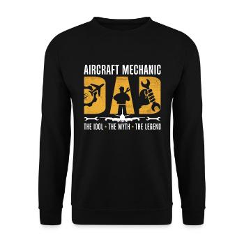 Aircraft Mechanic Dad The Idol Aviation Engineer - Unisex Sweatshirt - black - Front - Alina (178cm) & Michal (187cm)