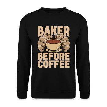 Boulanger avant le café Pâtissier Boulangers amateurs de café - Sweat-shirt Unisexe - noir - Devant - Alina (178cm) & Michal (187cm)
