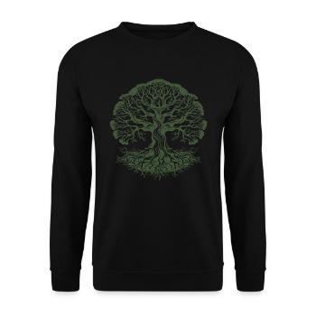 Baum - Unisex Pullover - Schwarz - Vorne - Alina (178cm) & Michal (187cm)