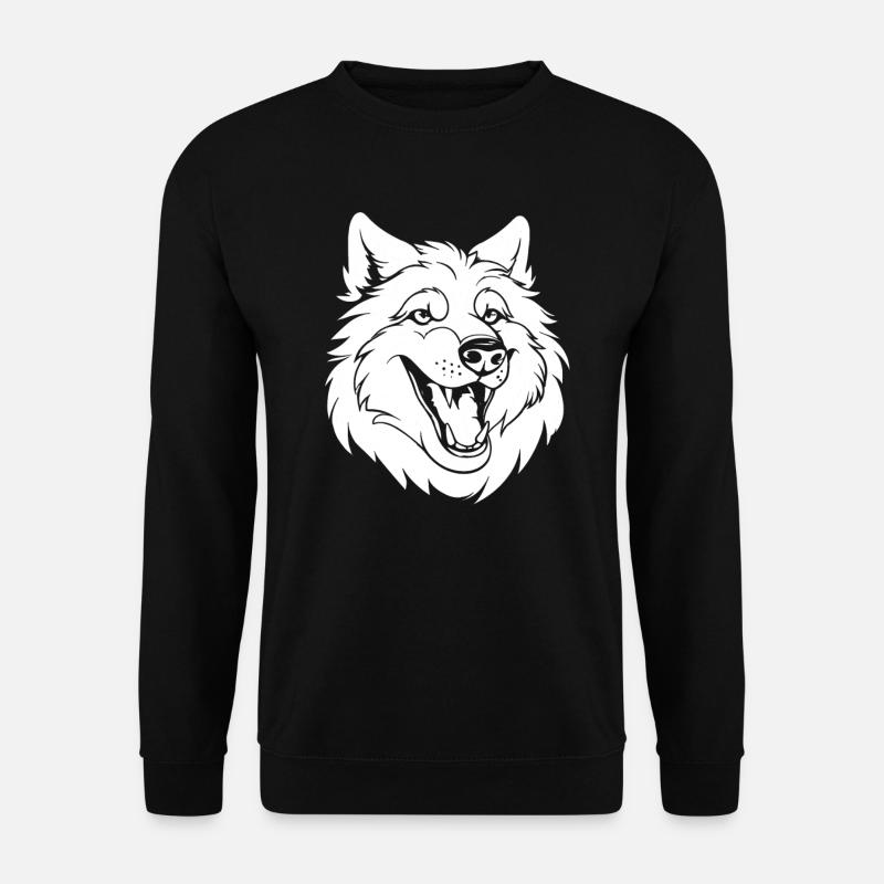 Wolf Lächelnd - Unisex Pullover - Schwarz