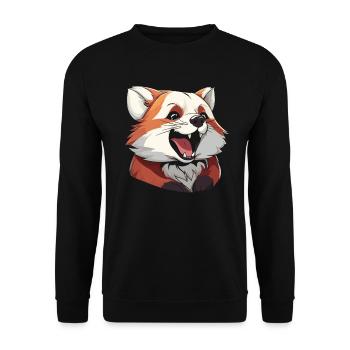 Panda roux souriant - Sweat-shirt Unisexe - noir - Devant - Alina (178cm) & Michal (187cm)