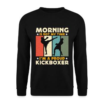 Kickboxer Morning Is Not My Time Martial Artist - Unisex Pullover - Schwarz - Vorne - Alina (178cm) & Michal (187cm)