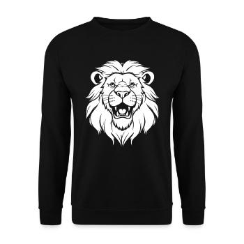Lion souriant - Sweat-shirt Unisexe - noir - Devant - Alina (178cm) & Michal (187cm)