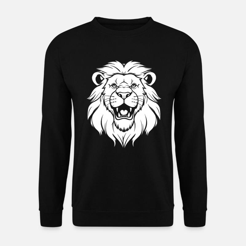 Löwe Lächelnd - Unisex Pullover - Schwarz