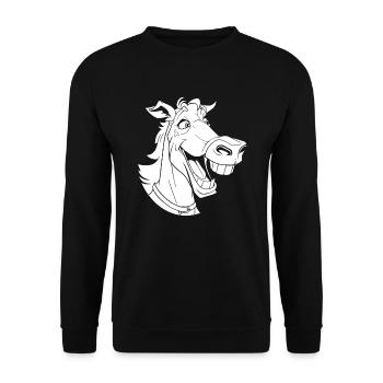 Cheval Équestre Drôle - Sweat-shirt Unisexe - noir - Devant - Alina (178cm) & Michal (187cm)