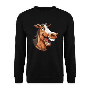 Cheval Équestre Drôle - Sweat-shirt Unisexe - noir - Devant - Alina (178cm) & Michal (187cm)