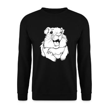 Meerschwein Meerschweinchen Lächelnd - Unisex Pullover - Schwarz - Vorne - Alina (178cm) & Michal (187cm)