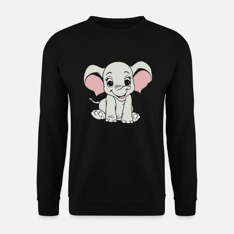 Elefant Lächelnd - Unisex Pullover - Schwarz