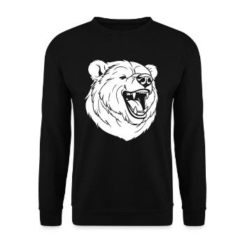Bear Brown Bear Smiling - Unisex Sweatshirt - black - Front - Alina (178cm) & Michal (187cm)