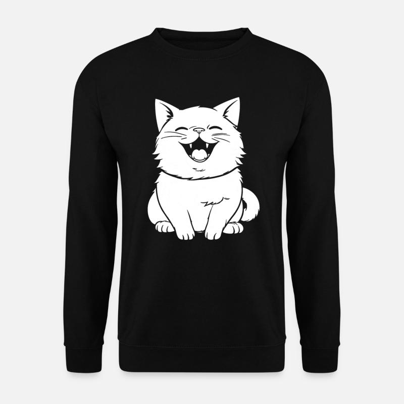 Katze Lächelnd - Unisex Pullover - Schwarz