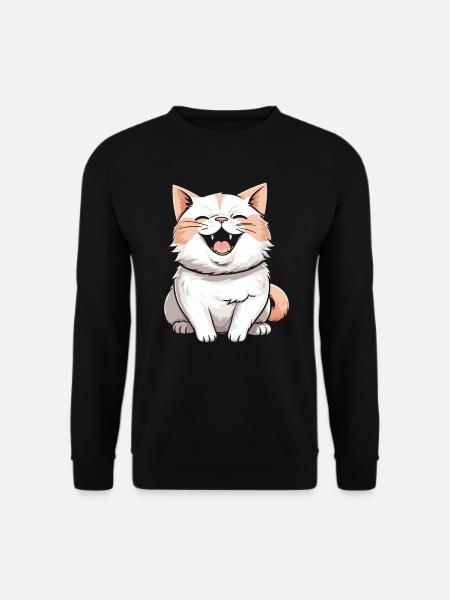 Katze Lächelnd - Unisex Pullover - Schwarz