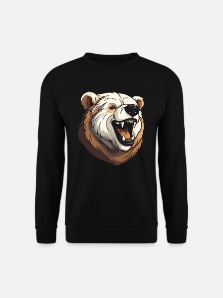 Bear Brown Bear Smiling - Unisex Sweatshirt - black