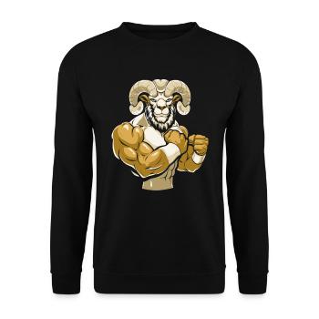 Fitness Schaf - Unisex Pullover - Schwarz - Vorne - Alina (178cm) & Michal (187cm)