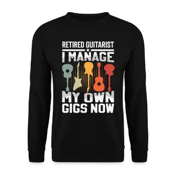 Retired Guitarist - I Manage My Own Gigs - Unisex Sweatshirt - black - Front - Alina (178cm) & Michal (187cm)