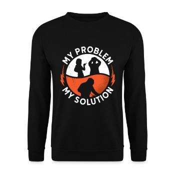 Soudeur Mon problème Ma solution Pictogramme Papa Maman - Sweat-shirt Unisexe - noir - Devant - Alina (178cm) & Michal (187cm)