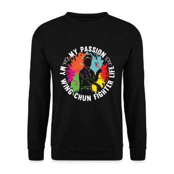 Wing Chun Fighter My Passion My Martial Artist - Unisex Sweatshirt - black - Front - Alina (178cm) & Michal (187cm)