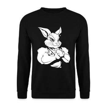 Fitness Lapin - Sweat-shirt Unisexe - noir - Devant - Alina (178cm) & Michal (187cm)