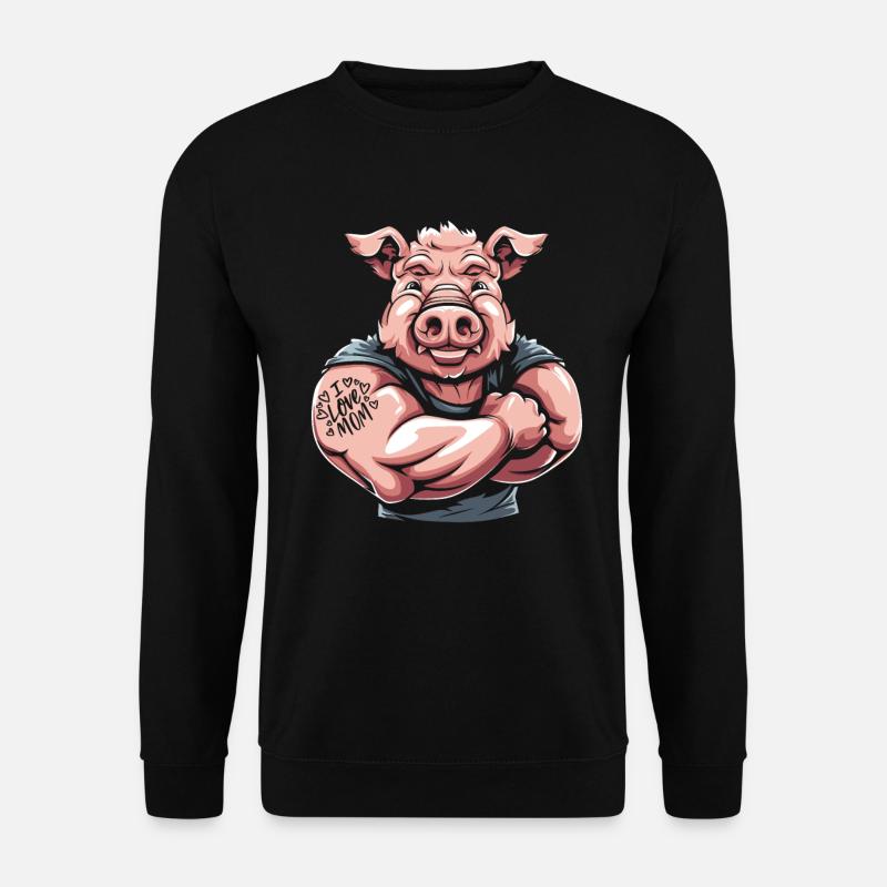 Cochon Cochon Fermier Maman J’Aime Maman - Sweat-shirt Unisexe - noir